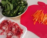 大根葉と豚肉のオイスターソース炒め作り方1写真