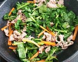 大根葉と豚肉のオイスターソース炒め作り方4写真