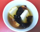 干し椎茸と豆腐のスープ中華風作り方3写真