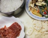 ひき肉蓮根春雨あんかけ炒め作り方1写真