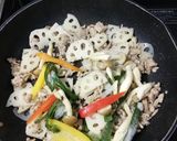 ひき肉蓮根春雨あんかけ炒め作り方4写真