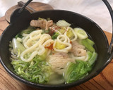 白菜バラ肉煮込みうどん➕塩旨ちょい辛味作り方7写真