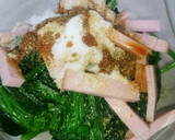 ほうれん草とハムの中華風ごま和え♥簡単作り方3写真