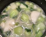蕎麦湯で作るトンコツスープ作り方1写真