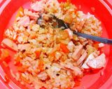 海老入りコーンクリームスープオムライス作り方15写真