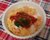 ココットでレンジオムライス風作り方5写真