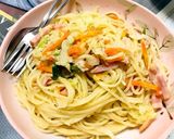 ★牛乳少量★白菜とベーコンの和風パスタ作り方5写真