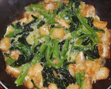ホウレン草と油揚げの玉子丼☆蕎麦処風作り方5写真