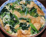 ホウレン草と油揚げの玉子丼☆蕎麦処風作り方8写真