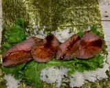 タコライスとローストビーフを恵方巻に♪作り方6写真
