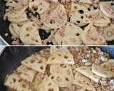 豚ひき肉とれんこんの甘辛生姜炒め作り方3写真