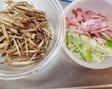 楽うま♡長ネギとベーコンのきんぴらごぼう作り方1写真