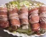 しっとり！レンジで蒸す☆豚肉のえのき巻き作り方3写真