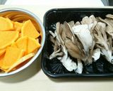 バターナッツとまいたけのにんにく炒め作り方1写真