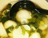 かぶとセロリの葉のあっさりスープ作り方1写真
