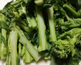牛バラ肉と菜の花のオイスターソース炒め作り方1写真