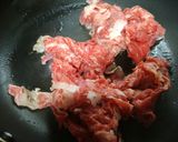 牛バラ肉と菜の花のオイスターソース炒め作り方3写真