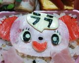 今日のキャラ弁2/6(モーリーララちゃん作り方1写真
