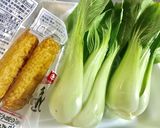 ちんげん菜とごぼう天2品でサッと甘辛炒め作り方1写真