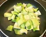 ちんげん菜とごぼう天2品でサッと甘辛炒め作り方2写真