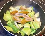 ちんげん菜とごぼう天2品でサッと甘辛炒め作り方3写真