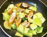 ちんげん菜とごぼう天2品でサッと甘辛炒め作り方4写真