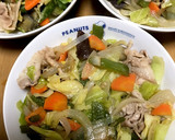たっぷり野菜と豚肉のオイスターソース炒め作り方5写真
