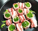 水菜の豚バラ巻き蒸しとろろかけ作り方4写真
