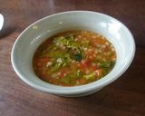 押し麦とトマトのスープ作り方5写真