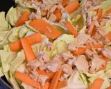 蒸しキャベツとツナのごま味噌ソース作り方1写真
