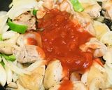 トマト缶で作る☆鶏肉のトマトソースパスタ作り方3写真