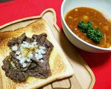 旨っ♥のっけトースト（牛肉のカレー炒め）作り方9写真