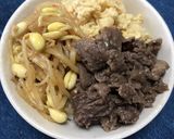 プルコギビーフと豆もやしのナムルの３色丼作り方2写真