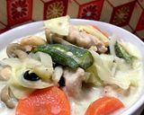 お豆さんと温野菜の具だくさん豆乳スープ♡作り方5写真