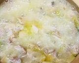 鶏肉＆ネギとおとし玉子の親子雑炊作り方2写真