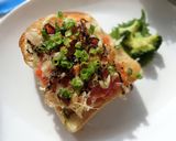 煮詰めたトマト&ネギ&おからの和トースト作り方6写真