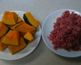 かぼちゃと挽肉の炊き込みご飯作り方2写真