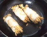 お弁当に茶えのき豚バラ肉巻きと彩り卵焼き作り方4写真