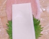 豚、大葉、チーズ、ハムのロール揚げ作り方2写真