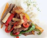 牛肉と長芋、パプリカのオイスター炒め作り方5写真