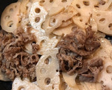 牛肉と蓮根のさっと炒め作り方4写真