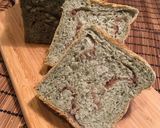 美しいマーブル模様*よもぎあん食パン*作り方33写真