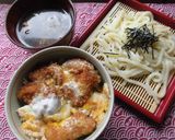 ミニかつ丼とざるうどんのセット♪作り方5写真