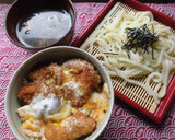 ミニかつ丼とざるうどんのセット♪作り方5写真