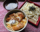 ミニかつ丼とざるうどんのセット♪作り方6写真