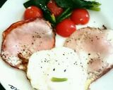 簡単時短朝食2 ハムエッグにトマトソテー作り方5写真