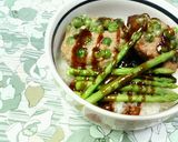 ✿初夏の❀グリーン×２✿ハンバーグ丼作り方9写真