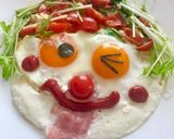 簡単時短朝食2 ハムエッグにトマトソテー作り方6写真