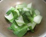 鶏のモモ肉とチンゲン菜の香味油、上湯炒め作り方11写真