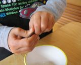 レンジで　フォンダンショコラ風蒸しパン作り方2写真
